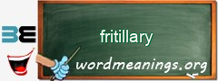 WordMeaning blackboard for fritillary
